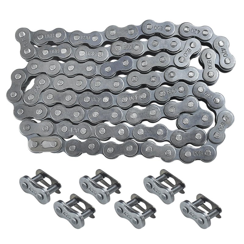 HOLATO Rear #420 Drive Chain 90 Links + Master Link for Coleman 196cc 212cc 6.5hp CT200U CT200U-EX BT200X Baja Warrior Hensim MB200 Massimo TrailMaster MB165 Mini Bike Heavy Duty Parts - Image 1